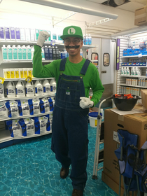 My Luigi costume I wore to work today 