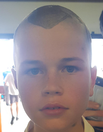 My mate shaved his head for cancer and we made him the airbender