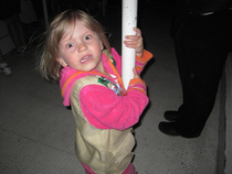 My mom took a picture of my daughter with the flash right after they entered a tunnel on a train