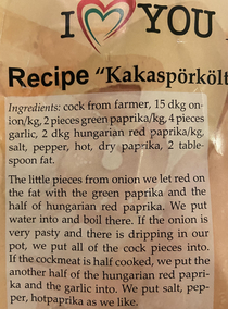 My mother-in-law visited Hungary and bought paprika as a souvenir It includes this recipe Anyone know where she can get that first ingredient