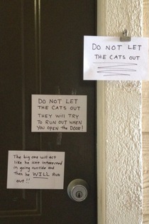 My neighbor left some notes for the maintenance guy