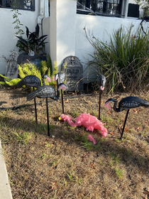 My neighbors Halloween decorations get better every year