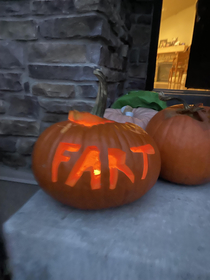 My neighbors teenagers pumpkin