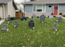My neighbours Halloween decor had me rolling