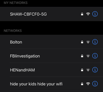 My neighbours wifis are pretty nice
