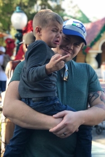 My nephew hurt his middle finger at Disneyland