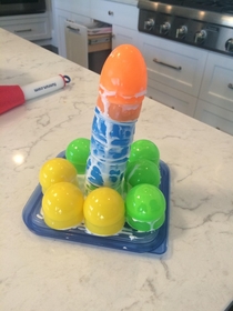 My nephew made an egg tower to take to school for Easter