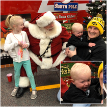 My Nephew meeting Santa for the first time