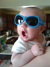 My nephew was amazed by his first sunglasses