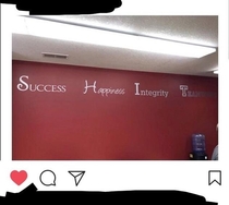 My nephews school decided to paint the wall with these four words in hopes to inspire the students Brilliant