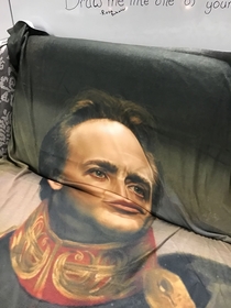 My Nicolas Cage blanket after it gets tucked into the couch