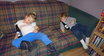 My niece and nephew passed out added empty beer bottles turned out great I think lol
