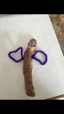 My niece created a beautiful dragon fly in art class my brother named it Mr Hankey for some reason