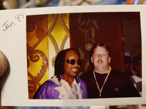 My old man and Stevie Wonder Love how he isnt facing the direction of the camera Classic Stevie
