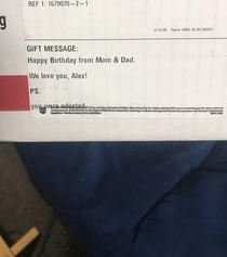 My parents sent me a birthday care package