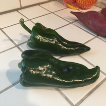 My poblano peppers look like elf shoes