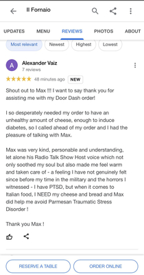 My restaurant review