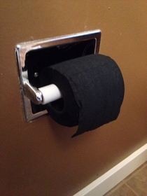 My roommate bought black toilet paper