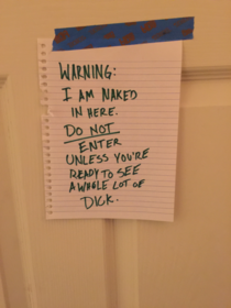 My roommates door His name is Dick