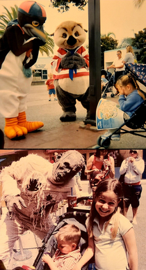 my sister and I were afraid of animal mascots yet perfectly fine with rotting mummies