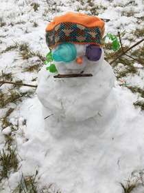 My sister built a snowman