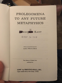 My sister found this in the title page of her used philosophy book