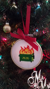 My sister in law cross stitched this ornament for us