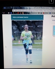 My sister ran a marathon and this is the face she made whenever she saw photographers