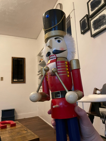 My sister sent this picture of her Nutcracker that lost its drum