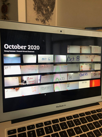 My sister teaches online so her class dressed up as a calendar for Halloween