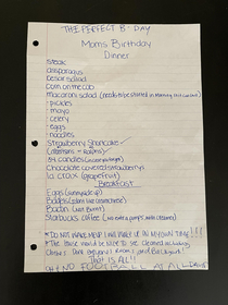 My sisters birthday wish list Her husband has been asking all week if he can watch football on her birthday