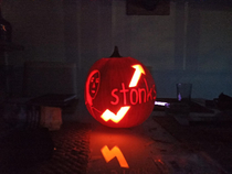 My sisters roommate is having a pumpking carving contest She studies economy