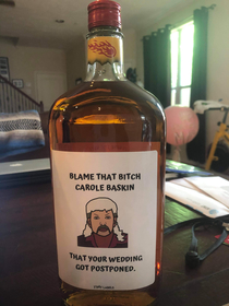 My sisters wedding was supposed to happen this Saturday Obviously she had to postpone because of something that rhymes with SHMOVID Her maid of honor brought her this today