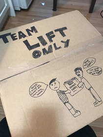 My SO drew a comic on all of our moving boxes