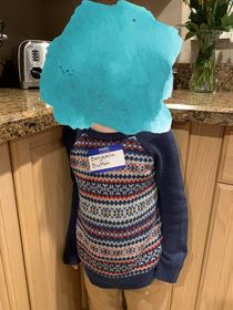 My son didnt want to dress like an old man for his th Day of School so my wife improvised