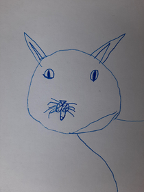 My son drew a cat Mouth though