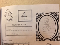 My son drew some ginger bread men for his homework Were very proud of him 