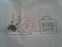 My son drew this in th grade Perhaps Im biased but I thought it was clever and funny