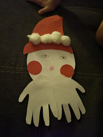 My son made a Squidbilly Santa in preschool