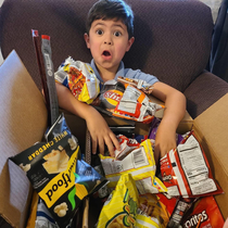 My son made a wishlist on Amazon and my mom bought him everything on it without telling either of us The package arrived today