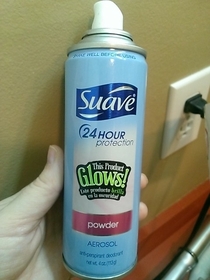 My son put the sticker from his glow in the dark tshirt on my deodorant Ive spent the last five minutes trying to figure out whyglow in the dark deodorant is necessary Lol