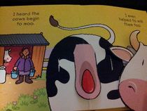 My son ripped off a cows head in his pop-up book I think its time for a new one