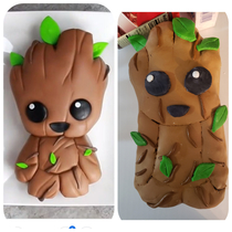 My son wanted the cake of the left my attempt on the right Eh close enough