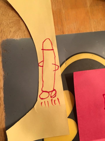 My sons attempt at drawing a rocket ship God help us all