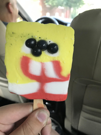 My Spongebob popsicle had  eyes