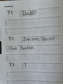 My students learned the word thicker today Not sure if they really got it