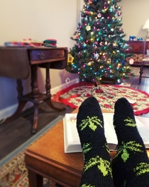 My sweet mom thought these were tropical socks and she gave them to our whole family for Christmas