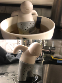 My teabag looks shocked hes peed himself