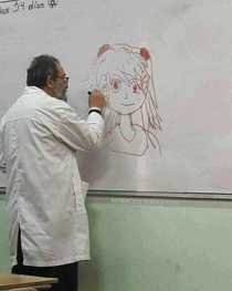 My teacher drawing anime girl