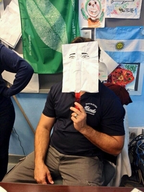 My teacher has a mask for students who try to negotiate their grades